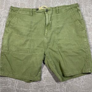 Men's Flat Front Casual Shorts - Olive Green